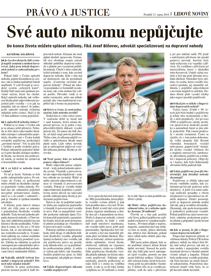 Lidové noviny - rozhovor